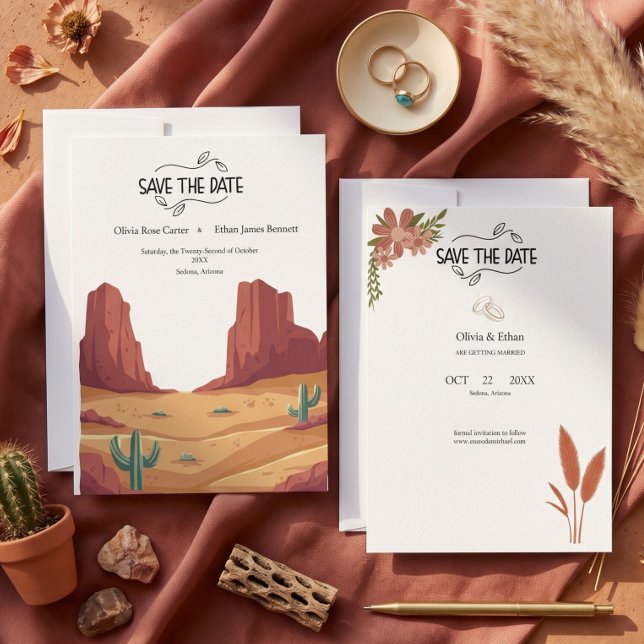RESERVA LA FECHA BODA BOHO DESIERTO DE TERRACOTA (Subido por el creador)