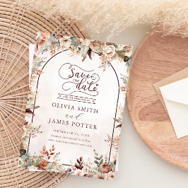 Reserva La Fecha Boda Boho Floral Elegante