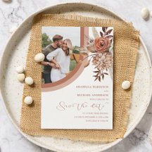 Boda Boho Floral Naranja Quemada y Hierba Pampas
