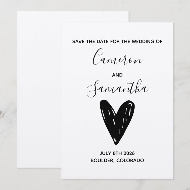 Reserva La Fecha Boda boho moderna guardar la fecha (Anverso / Reverso)
