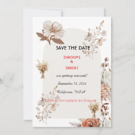 Reserva La Fecha Boda Boho Neutral Guardar la Fecha