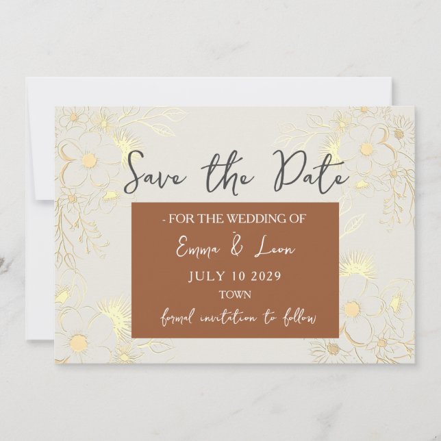Reserva La Fecha Boda Boho Terracota Save The Date (Anverso)