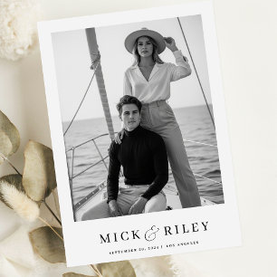 Reserva La Fecha Boda Boho Vintage Minimalista con Texto y Foto