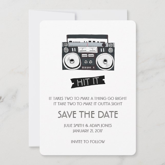 Reserva La Fecha Boda Boom Box - Salvar la Fecha (Anverso)