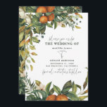 Reserva La Fecha Boda botánica acuarela naranja cítrico<br><div class="desc">Tarjeta de aviso de boda floral y de follaje acuarela naranja cítrico. Hermosas acuarelas florales impresas a mano y texto de letra moderna.</div>