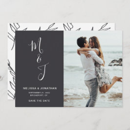 Reserva La Fecha Boda Botánico Moderno Foto Guardar La Fecha