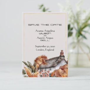 Reserva La Fecha Boda Británica con Techo de Paja Save the Date