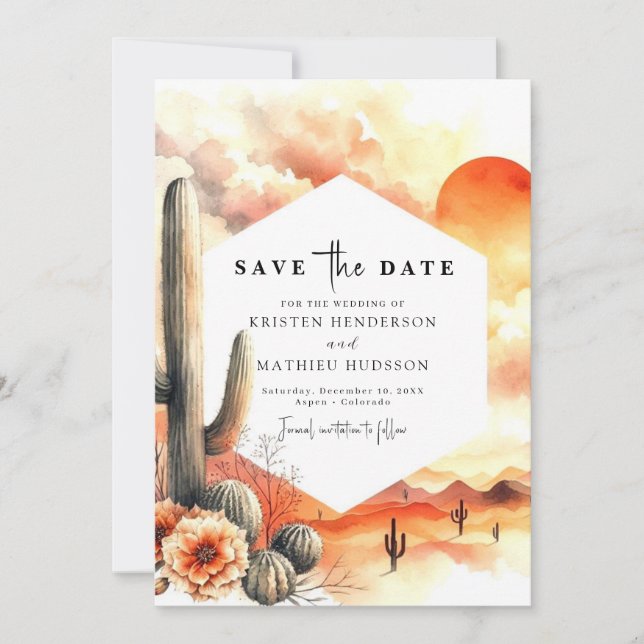 Reserva La Fecha Boda Cactus Con Bondad Y Elegancia (Anverso)