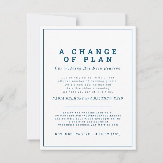 Reserva La Fecha Boda cambio de plan desinvitar ahora flujo (Anverso)