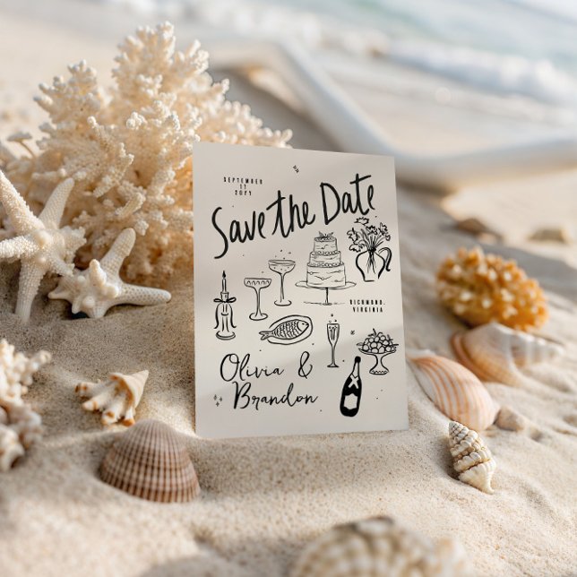 Reserva La Fecha Boda caprichoso e ilustrado (Subido por el creador)