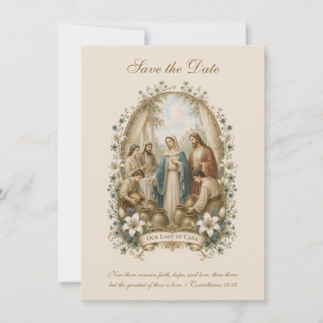 Reserva La Fecha Boda Católica de Caná - Guardar la Fecha (Anverso)