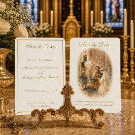 Reserva La Fecha Boda Católica Elegante Guardar la Fecha