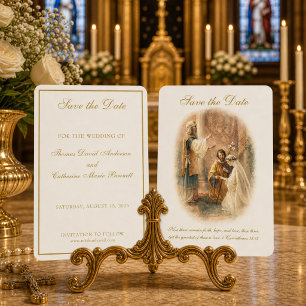 Reserva La Fecha Boda Católica Elegante Guardar la Fecha