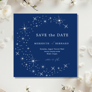 Reserva La Fecha Boda Celestial Elegante Luna Azul Guardar la Fecha