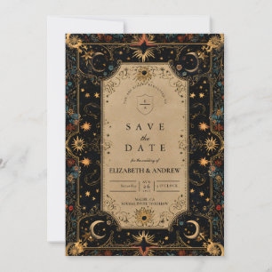 Reserva La Fecha Boda Celestial Renacentista Vintage