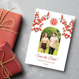 Reserva La Fecha Boda chino foto de doble felicidad salva el día