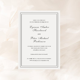 Reserva La Fecha Boda clásica en blanco y negro elegante