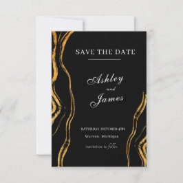 Reserva La Fecha Boda Clásico Negro y Oro