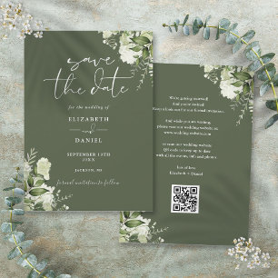 Reserva La Fecha Boda Código QR de Floristería Verde Oliva