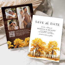 Reserva La Fecha Boda Código QR Foto Robles de Otoño