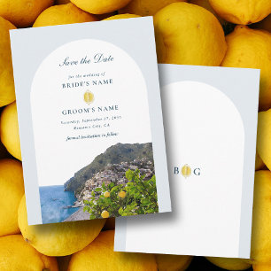Reserva La Fecha Boda con acuarela Costa de Amalfi Arco Italia Limo