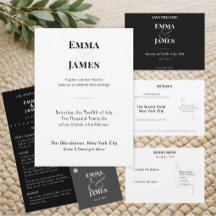 Boda con Ampersand Negro Inverso | Salva la Fecha