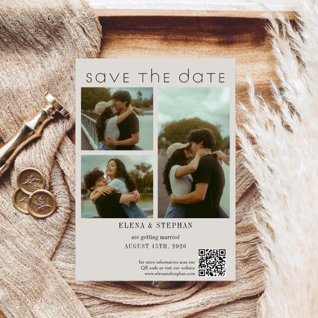 Reserva La Fecha Boda con código QR en letra moderna elegante (Subido por el creador)