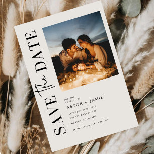 Reserva La Fecha Boda con foto de escritura minimalista elegante
