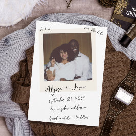 Reserva La Fecha Boda con Monograma Manuscrito de Foto Instantánea 