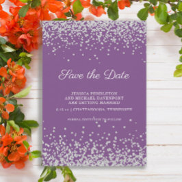 Reserva La Fecha Boda con Purpur Glitter Plateado Save The Date