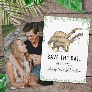 Reserva La Fecha Boda con tema de dinosaurios Foto de guardar la fe