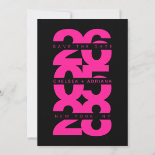 Reserva La Fecha Boda con tipografía negra rosa elegante