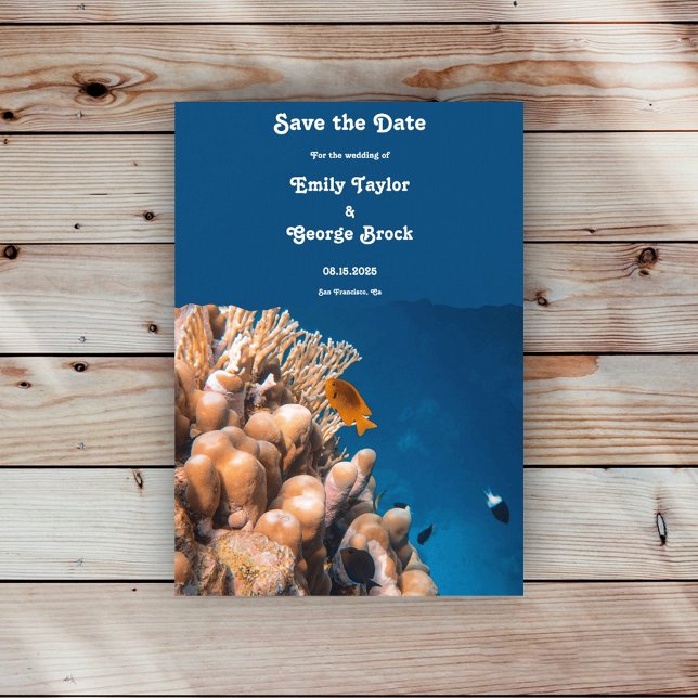 Reserva La Fecha Boda costero de arrecifes de peces submarinos de l (Subido por el creador)