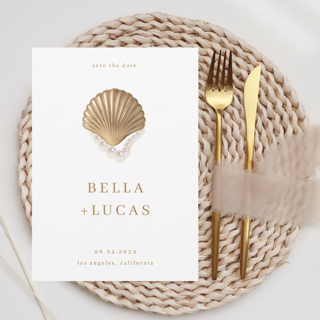 Reserva La Fecha Boda costero del código QR de las perlas y las con (Subido por el creador)