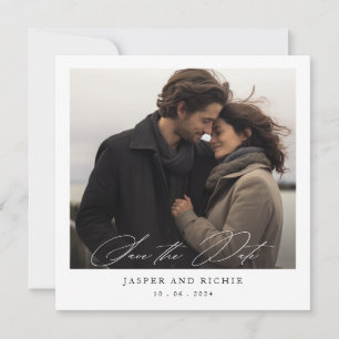 Reserva La Fecha Boda Cuadrada de Foto Minimalista Romántica