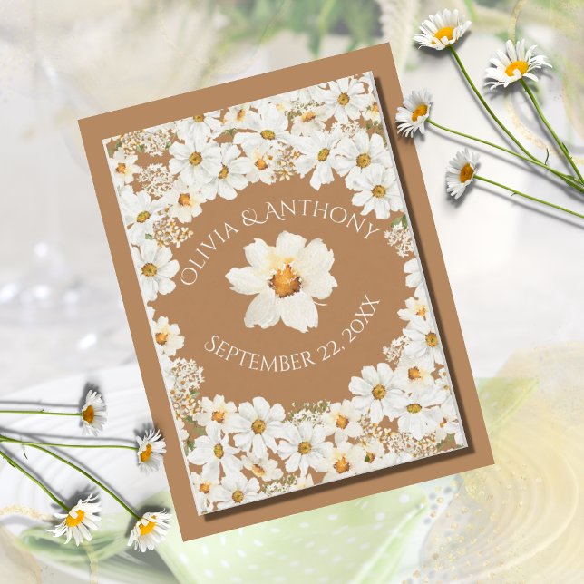 Reserva La Fecha Boda Daisy Floral personalizado (Subido por el creador)