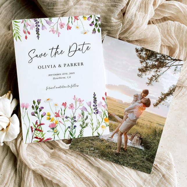 Reserva La Fecha Boda de acuarela de flores silvestres Save the Dat (Subido por el creador)