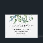 Reserva La Fecha Boda de Acuarela de Follaje Verde Botánico<br><div class="desc">Hierbas Verdes - Boda de Primavera de Acuarela de Follaje Verde Elegante y Moderno Salva la Fecha sobre fondo Blanco - incluye tipografía de guión hermosa y elegante con hojas botánicas modernas y follaje para la celebración del día especial de la Boda.</div>