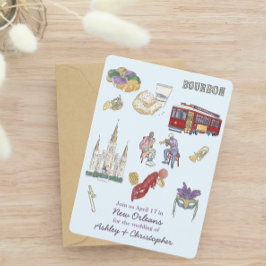 Reserva La Fecha Boda de acuarela de Nueva Orleans