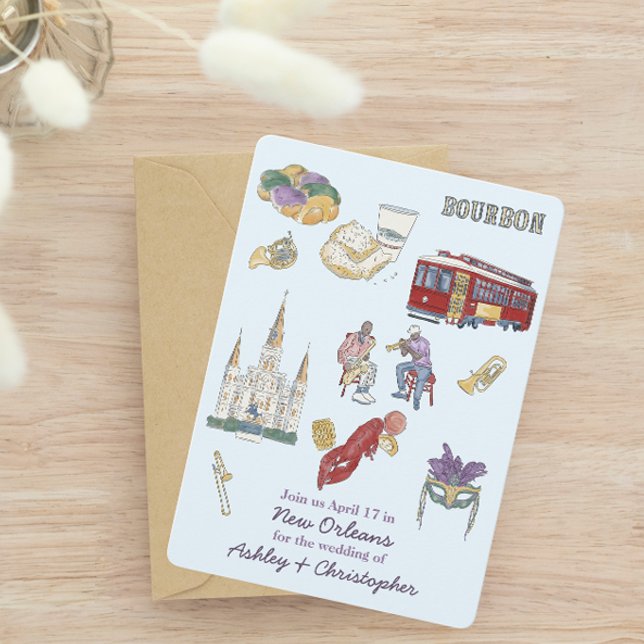 Reserva La Fecha Boda de acuarela de Nueva Orleans (Subido por el creador)