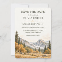 Boda de Acuarela de Otoño en Yosemite Half Dome