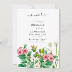 Reserva La Fecha Boda de acuarela de Wildflowers Periwinkle