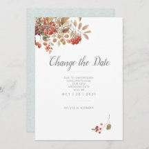 Boda de acuarela del follaje de otoño rústico