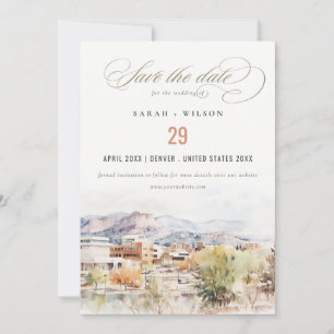 Reserva La Fecha Boda de acuarela en Colorado Springs, Colorado
