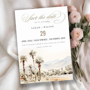 Reserva La Fecha Boda de acuarela Palm Springs California