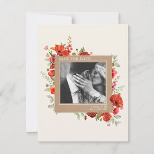 Reserva La Fecha Boda de amapola Wildflowers Cardstock