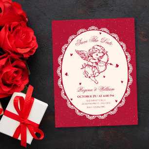 Reserva La Fecha Boda de ángel cupido vintage