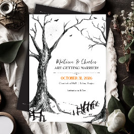 Reserva La Fecha Boda de árbol de Halloween Eve