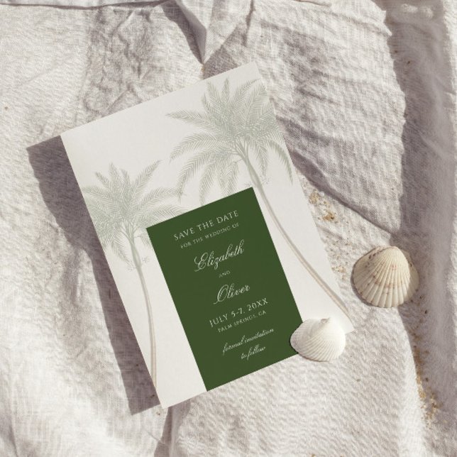 Reserva La Fecha Boda de árbol de palmas de época (Subido por el creador)