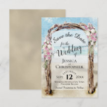 Boda de arbusto de playa de madera flotante rústic